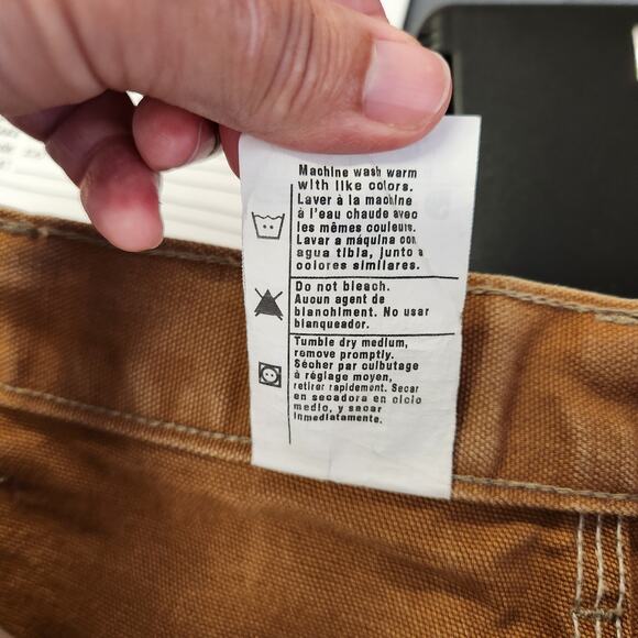 CARHARTT Original Fit Work Pant Men Tagged 36 x 34 | Measure 35 x 32 Tan Canvas - Picture 6 of 12